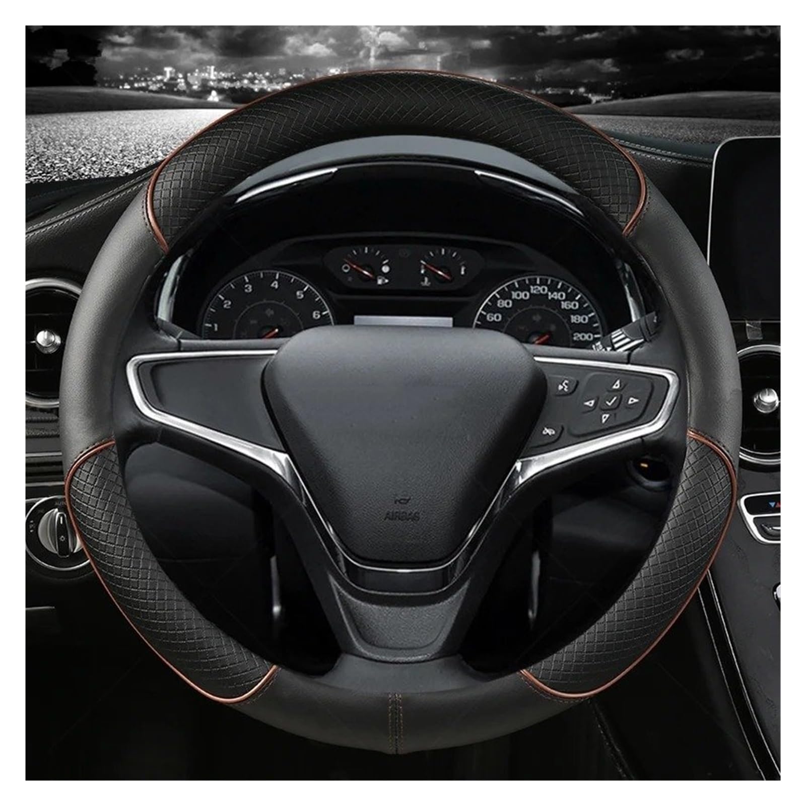 Auto Lenkradbezug Für FIAT Für Ducato Für Peugeot Für Boxer Für Citroen Für Jumper Für Relais Für Ram Für ProMaster Auto Lenkrad Abdeckung Auto Lenkradschutz(Coffee) von Dnhqknog