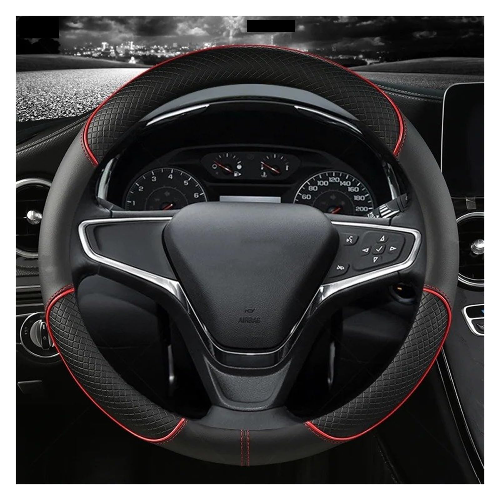 Auto Lenkradbezug Für FIAT Für Ducato Für Peugeot Für Boxer Für Citroen Für Jumper Für Relais Für Ram Für ProMaster Auto Lenkrad Abdeckung Auto Lenkradschutz(RED) von Dnhqknog