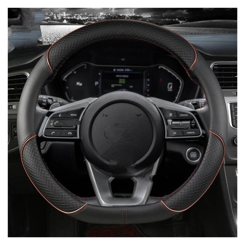 Auto Lenkradbezug Für FIAT Für Tipo Für Fullback Für Strada Für Toro Für Doblo Für Freemont Für Bravo Für Stilo Auto Zubehör Auto Lenkrad Abdeckung Auto Lenkradschutz(Coffee D Shape) von Dnhqknog