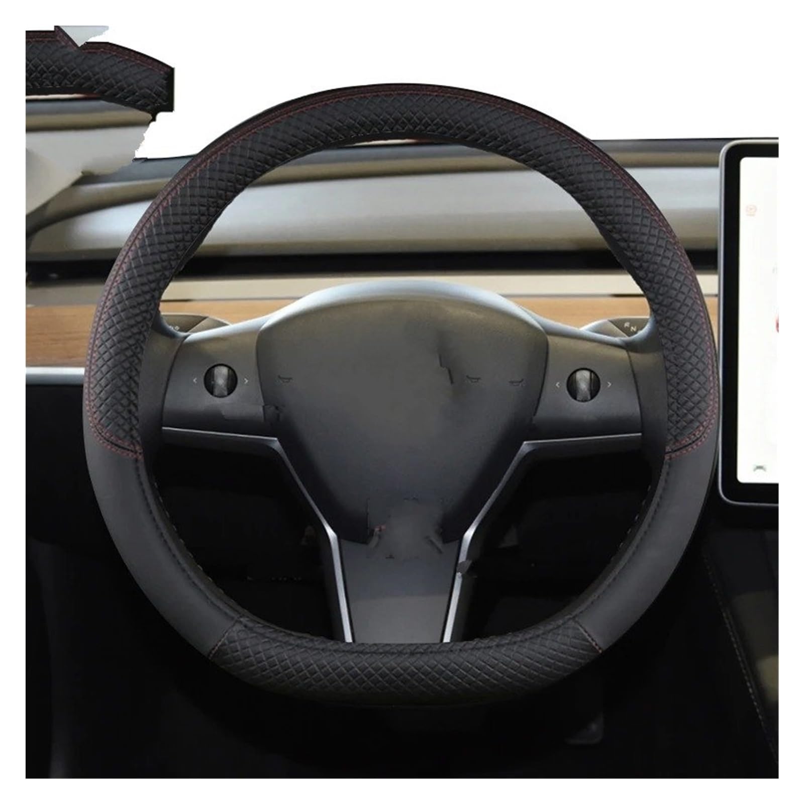 Auto Lenkradbezug Für Ford Für Mondeo MK1 MK2 MK3 MK4 Auto Lenkrad Abdeckung Anti-Slip Auto Zubehör Auto Lenkradschutz(Black) von Dnhqknog
