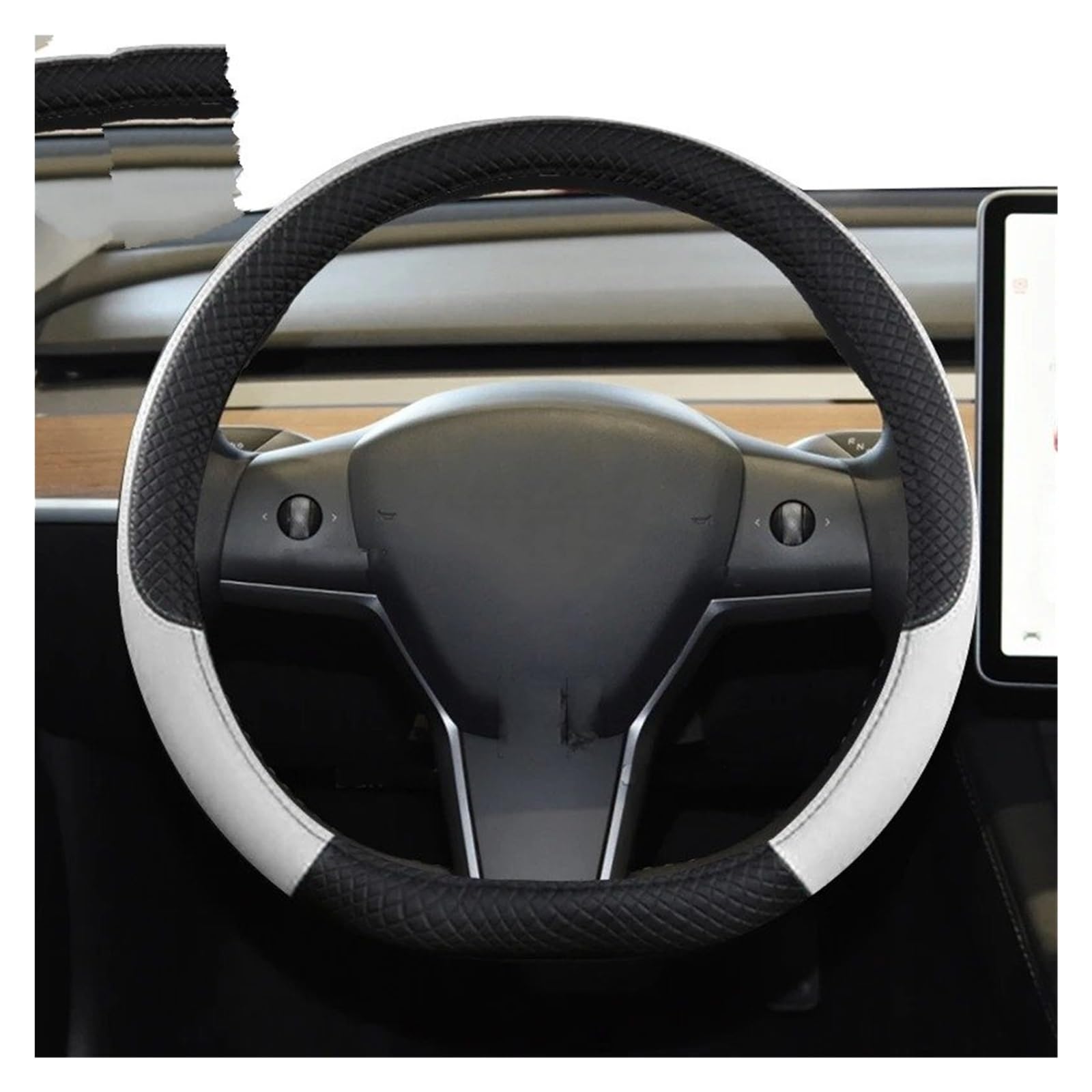 Auto Lenkradbezug Für Ford Für Mondeo MK1 MK2 MK3 MK4 Auto Lenkrad Abdeckung Anti-Slip Auto Zubehör Auto Lenkradschutz(White) von Dnhqknog