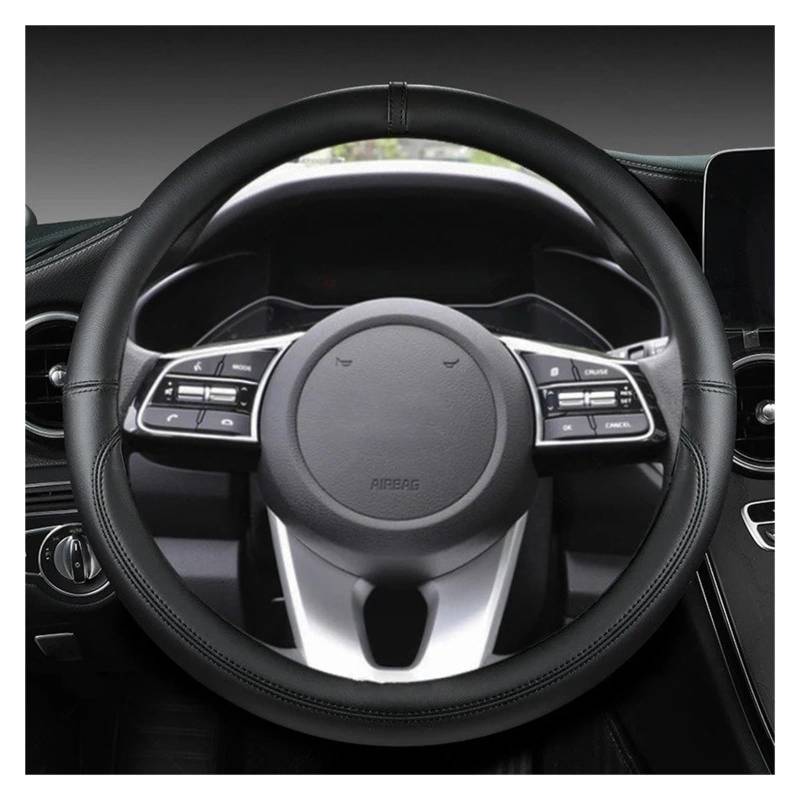 Auto Lenkradbezug Für KIA K5 KX5 K2 K3 GT Für Rio Für Cerato Für Sportage Für Stinger 2021 2022 Auto Lenkrad Abdeckung 38cm Leder Auto Lenkradschutz(Black O Shape) von Dnhqknog