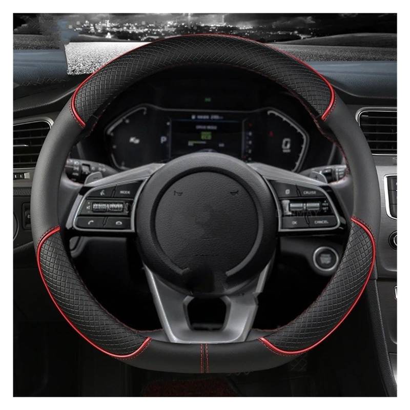 Auto Lenkradbezug Für Kia Für Rio 2 3 4 X Für Linie Für Kombi K2 K3 K4 K5 KX1 KX3 KX5 Auto Zubehör Auto Lenkrad Abdeckung Auto Lenkradschutz(D Shape Red) von Dnhqknog
