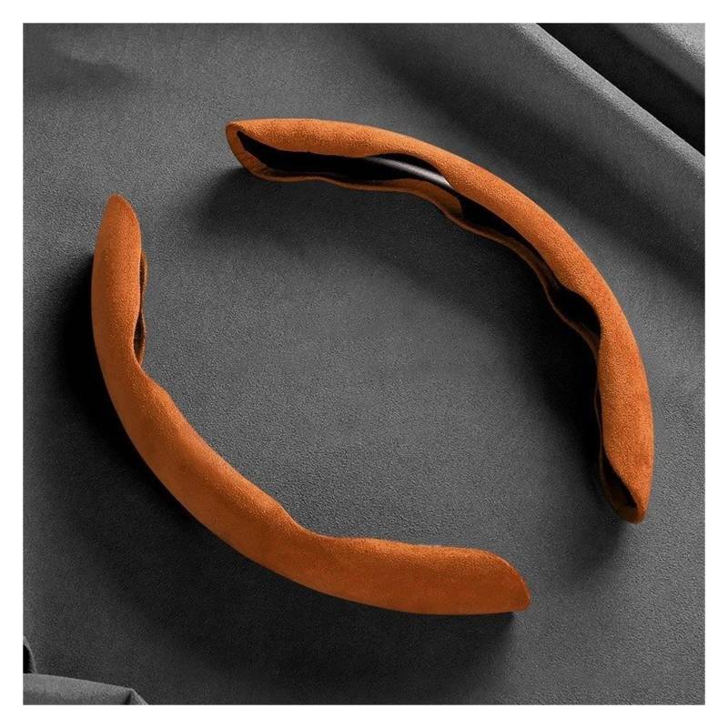 Auto Lenkradbezug Für MINI Für Cooper F56 F55 F54 F57 F60 R55 R56 R57 R58 R59 R60 Auto Lenkrad Abdeckung Wildleder Leder Auto Zubehör Auto Lenkradschutz(Brown) von Dnhqknog