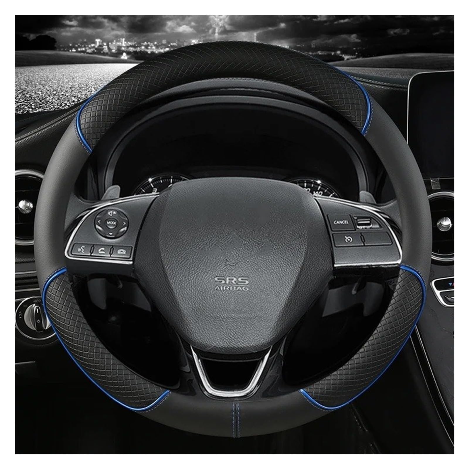 Auto Lenkradbezug Für Mitsubishi Für ASX 308 Für Eclipse Für Cross Für Pajero Für Outlander Auto Lenkrad Abdeckungen Leder Schutz Abdeckungen Auto Lenkradschutz(Blue) von Dnhqknog