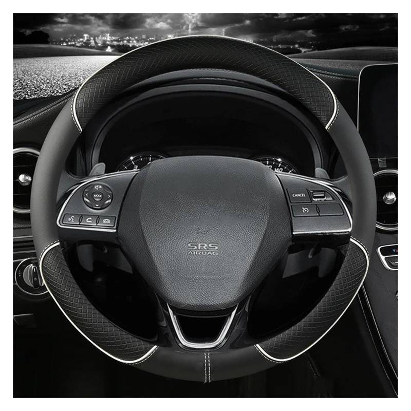 Auto Lenkradbezug Für Mitsubishi Für ASX 308 Für Eclipse Für Cross Für Pajero Für Outlander Auto Lenkrad Abdeckungen Leder Schutz Abdeckungen Auto Lenkradschutz(White) von Dnhqknog