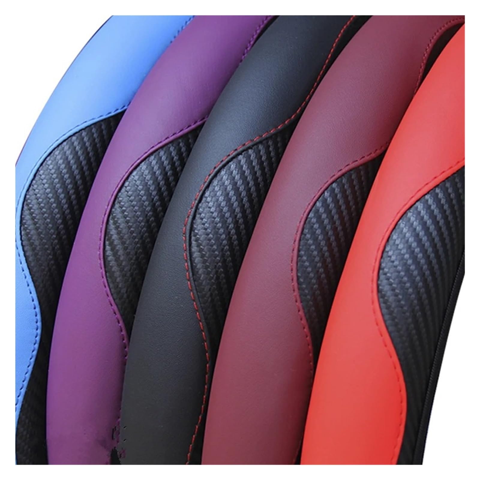 Auto Lenkradbezug Für Skoda Für Octavia 1 Für Civic Für Zubehör Für Civic 2008 Auto Zubehör Carbon Fiber Lenkrad Abdeckung Auto Lenkradschutz(Blue) von Dnhqknog
