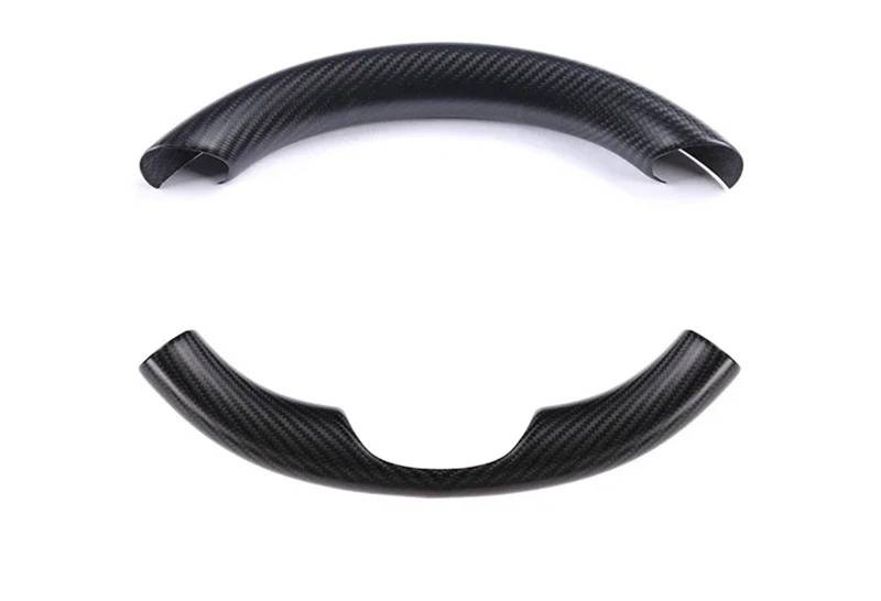 Auto Lenkradbezug Für Tesla Für Modell 3 Y 2017-2023 Real Carbon Fiber Lenkrad Abdeckung Snap-in Abdeckungen Auto Innen Modifikation Dekoration Auto Lenkradschutz(2pcs Matte Carbon) von Dnhqknog