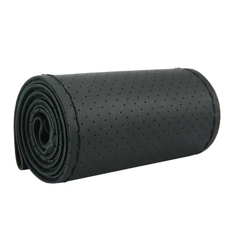 Auto Lenkradbezug LKW-Durchmesser 42/45/47/50 cm Lenkradgeflecht-Abdeckung Mikrofaser-Leder Mit Nadelfaden Rutschfestes Autozubehör Auto Lenkradschutz(B-45CM-Black Thread) von Dnhqknog