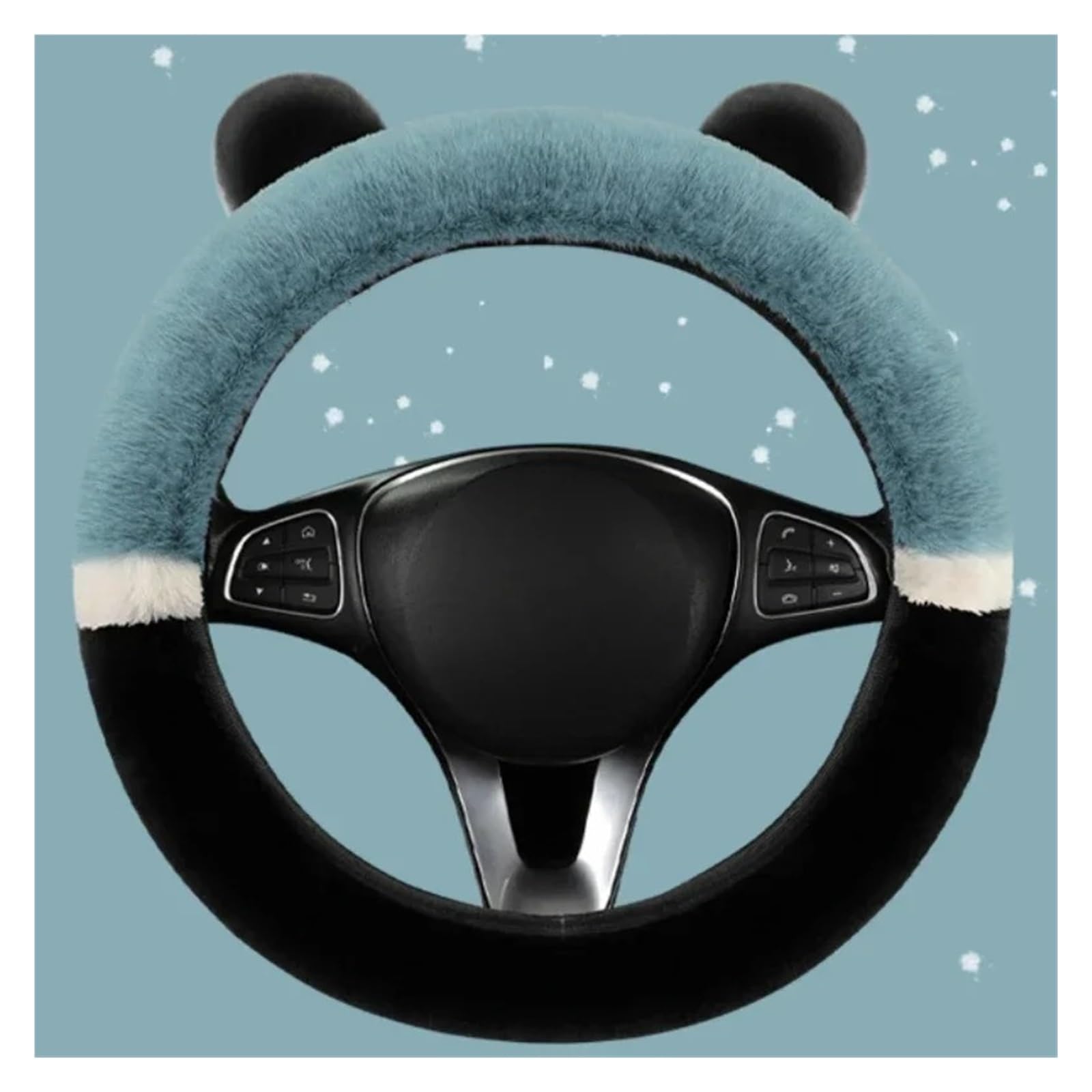 Auto Lenkradbezug Universal 36-38cm Auto Lenkrad Abdeckung Winter Flauschigen Abdeckung Für Lenkrad Auto Lenkung Wrap Auto Lenkradschutz(Blue) von Dnhqknog