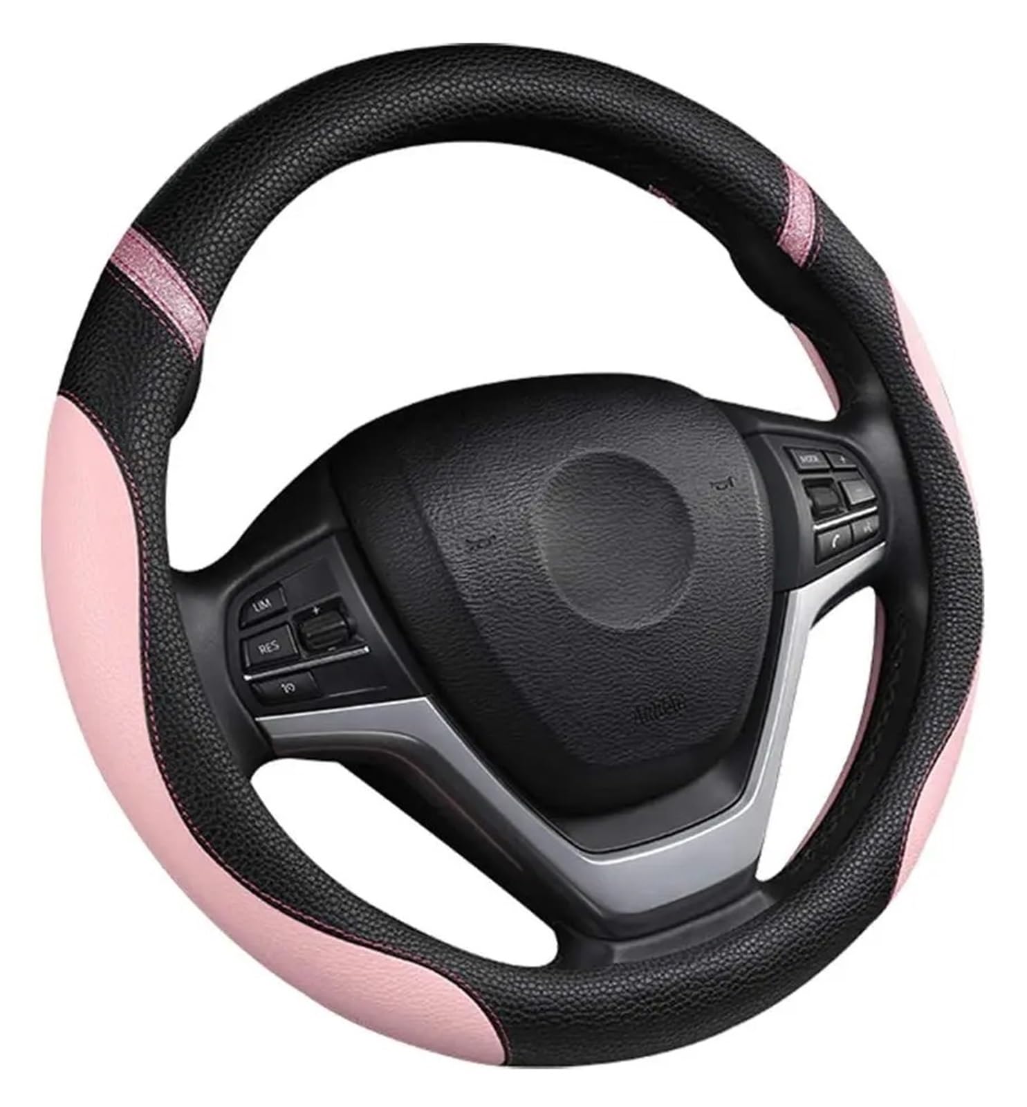 Auto Lenkradbezug Universeller Leder-Lenkradbezug Für Damen Mädchen Herren Niedlicher Lenkradbezug Für Auto 38,1 cm Auto Lenkradschutz(Pink) von Dnhqknog