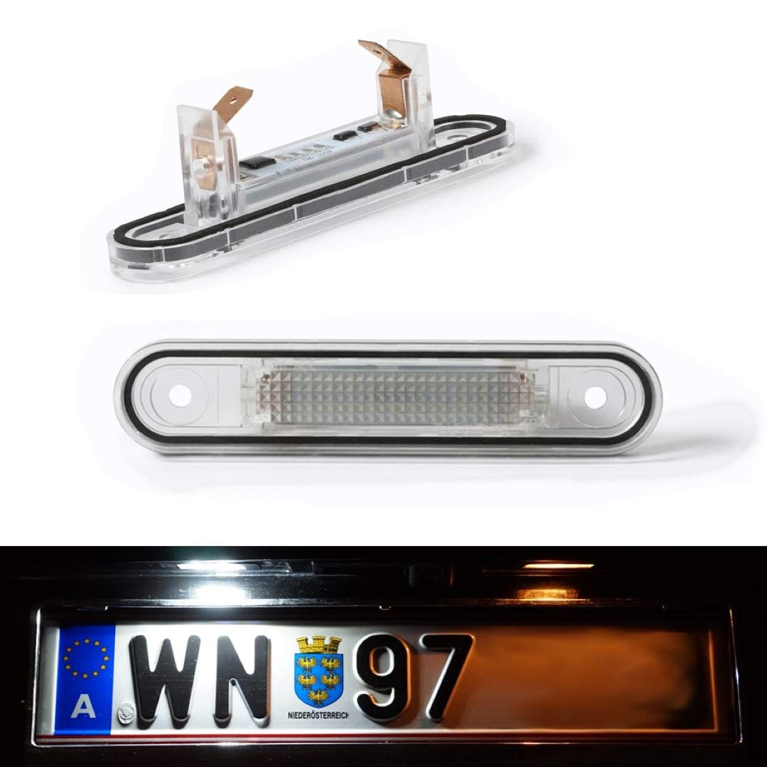 Do!LED B26 LED Kennzeichenbeleuchtung kompatibel für Mercedes W124, W201, W202 Vorfacelift - "runde Ecken" Xenon Weiß von Do!LED
