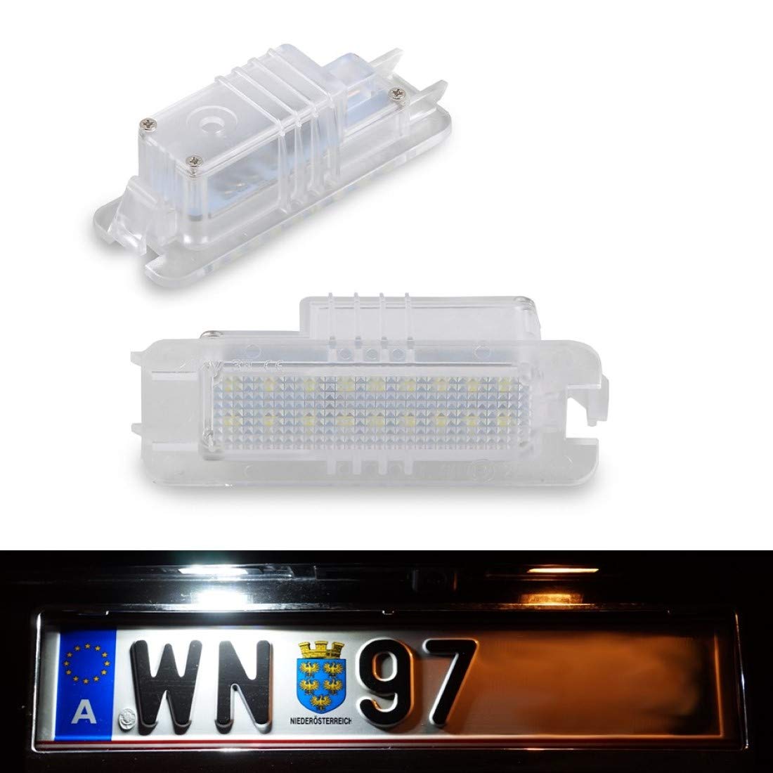 DoLED D01-1 LED Kennzeichenbeleuchtung mit E-Prüfzeichen 100% Wasserdicht Kaltweiss/Pure White von Do!LED
