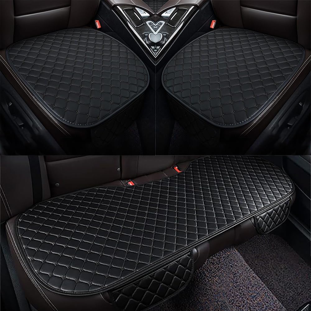 DoUiabc Leder Autokissen Sitzbezug Set Vorder und Rücksitzschutz für MG MG3 MG4 Mulan, Auto-Innenzubehör,-Black line von DoUiabc