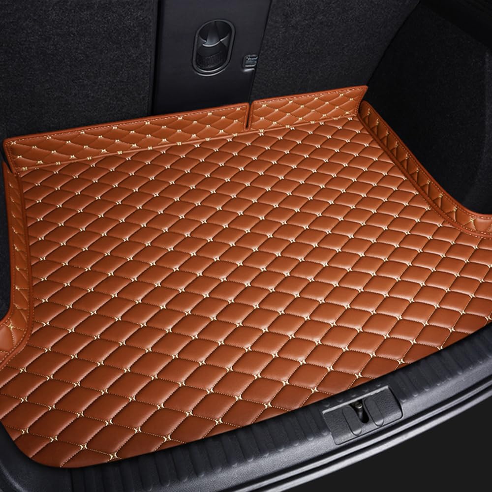 Kofferraummatten für Mitsubishi L200 Raider Triton, Kofferraummatten aus Leder Nach Maß Ganzjahres-Teppichbezüge, Autozubehör, Car Boot Mats,6-Light Brown von DoUiabc