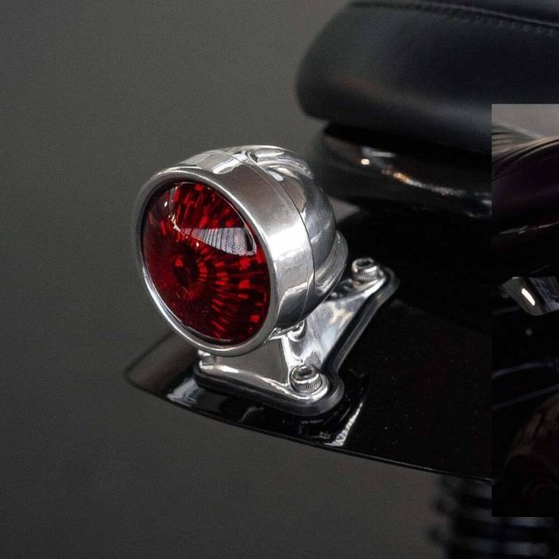 Reprobate Motorrad Rücklicht Tail Light LED poliert- mit Halterung, ECE von Dock66 Motorcycle Parts