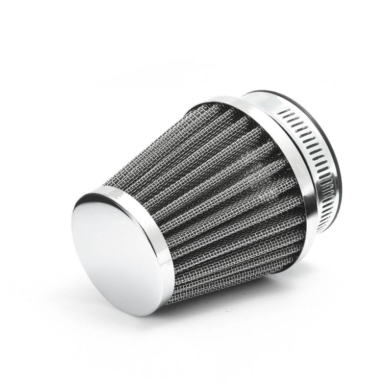 Universal Kegel Luftfilter 54-58mm Pod Filter silber für Motorräder von Dock66 Motorcycle Parts
