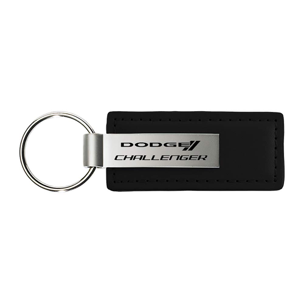 Dodge Challenger Schwarz Leder Schlüsselanhänger, offizielles Lizenzprodukt von Au-TOMOTIVE GOLD