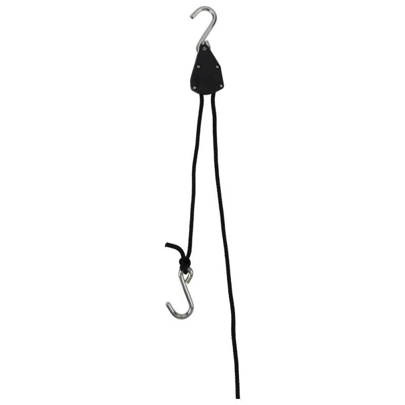 Dönges Seilzugratsche Rope Ratchet, 35 kg, 2 m (Rope Flaschenzug Ladungssicherung Seilratsche Gepäcknetz Roperatchet), mit extrem festem Flechtseil von Dönges