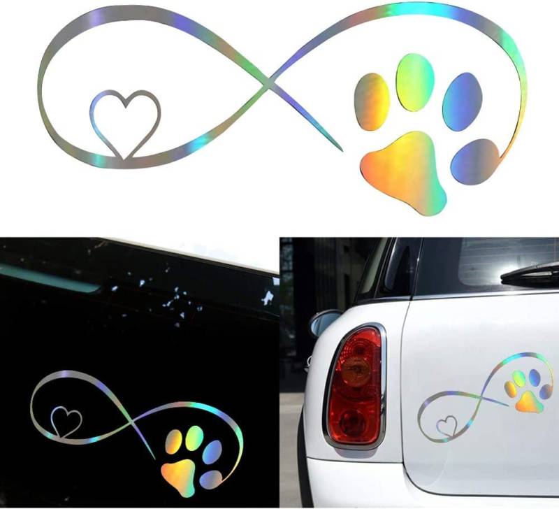 Dogggy Auto Aufkleber und Abziehbilder Vinyl Hund Katze Pfote Liebe Autofenster Aufkleber lustige 3D-Aufkleber auf Auto Styling creative Wasserdichte LKWs von Dogggy