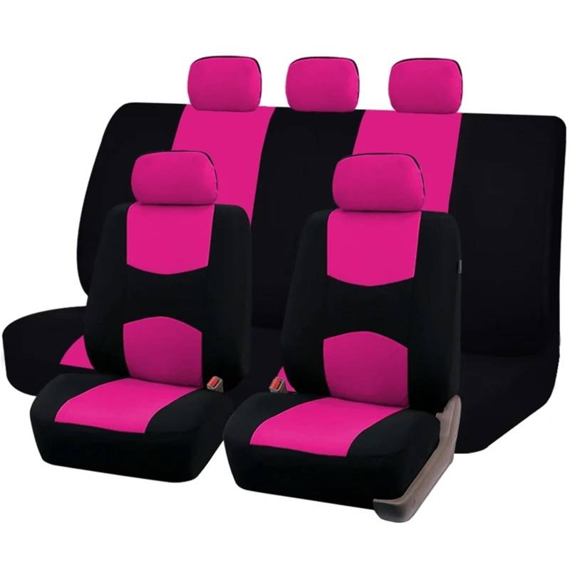 Autschonbezüge Autositzbezüge Universelles Polyester-Autositzbezug-Set Passend Für Die Meisten Autos SUVs Und Vans Autositzschutz Autositzbezüge(Pink Set) von Dogkapm