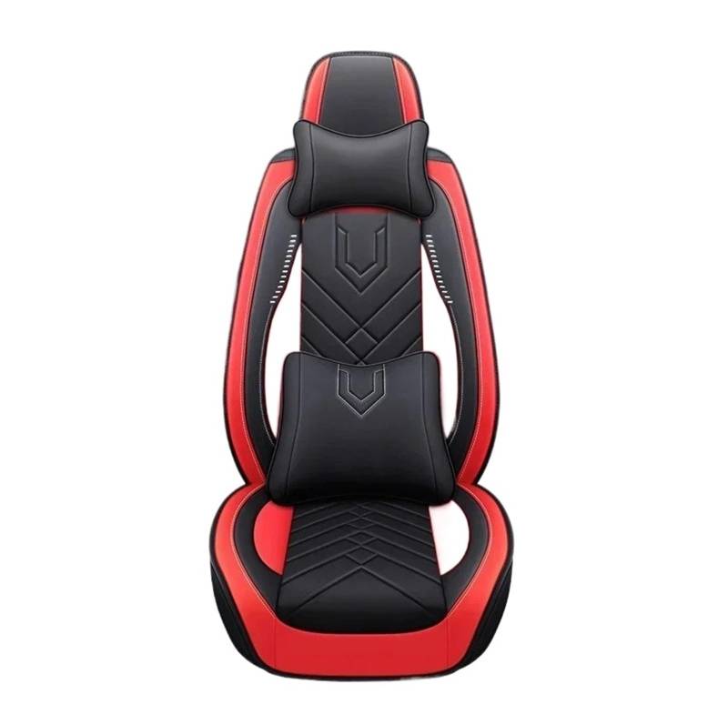 Autschonbezüge Für Jetour T2 Traveller Dashing 2023 2024 X70 X70 Plus Universal-Autositzbezug Aus PU-Leder Autositzbezüge(Black Red 5 Seat) von Dogkapm