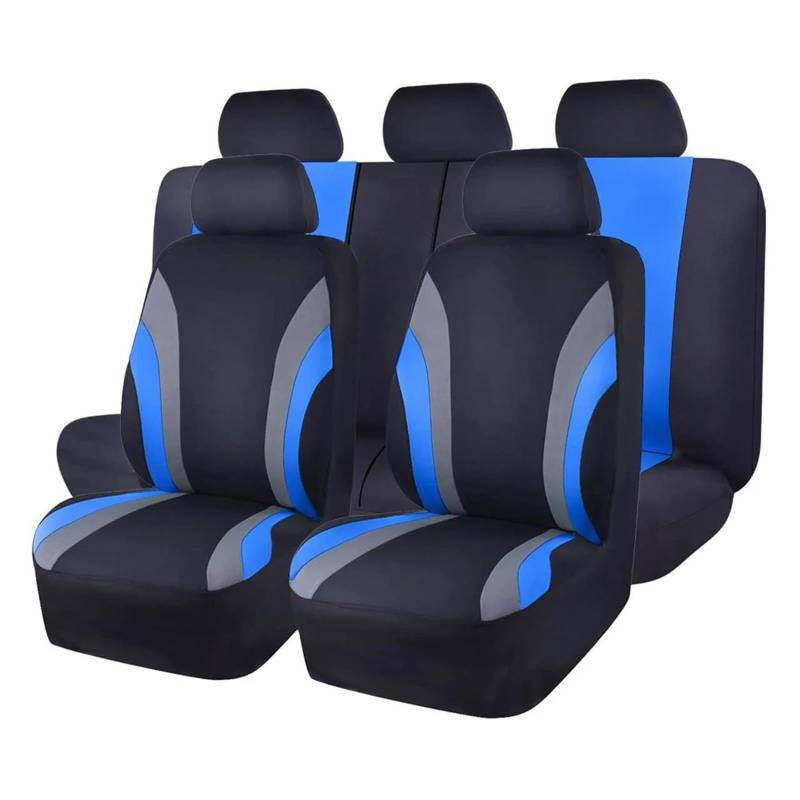 Autschonbezüge Universelle Passform Für Die Meisten Autos/SUVs Sport-Stil Komplettes Set Aus Polyestergewebe Autositzbezüge Autositzschutz Autositzbezüge(BL) von Dogkapm