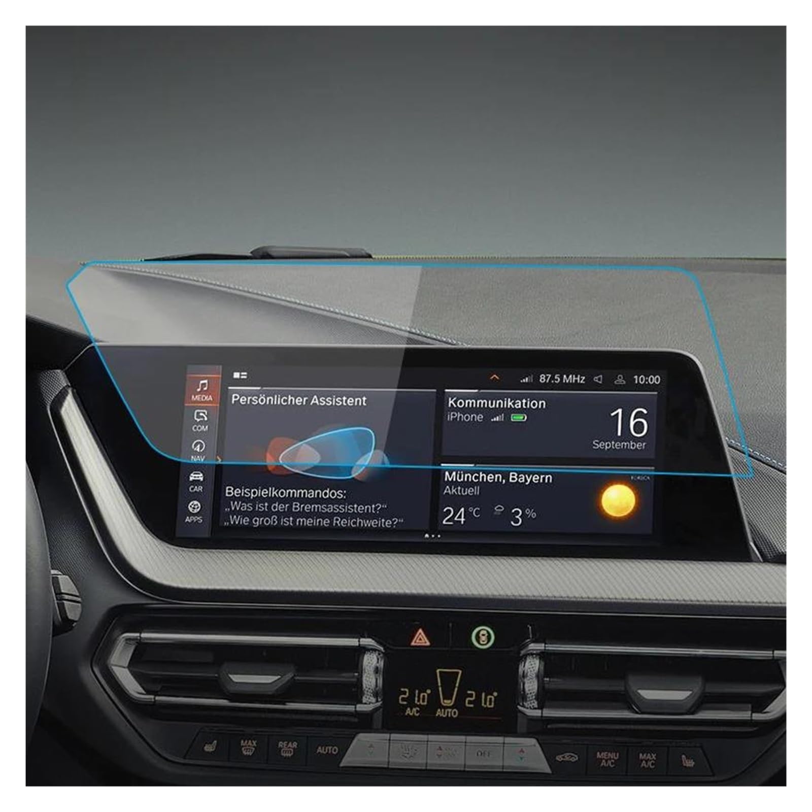 GPS Transparent Displayschutzfolie 10,25 Zoll Für 1 Serie 2020-2022 Dashboard Navigation Membran Auto GPS Display Gehärtetes Glas Bildschirm Schutz Film Auto Navigation Schutzfolie(A Anti-Blue-ray) von Dogkapm
