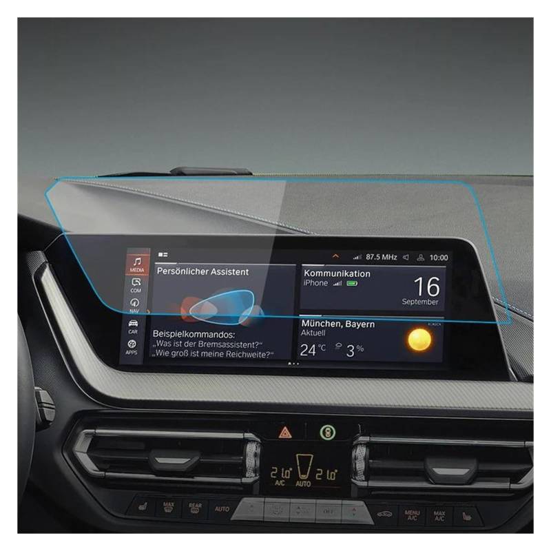 GPS Transparent Displayschutzfolie 10,25 Zoll Für 1 Serie 2020-2022 Dashboard Navigation Membran Auto GPS Display Gehärtetes Glas Bildschirm Schutz Film Auto Navigation Schutzfolie(A Anti-Blue-ray) von Dogkapm