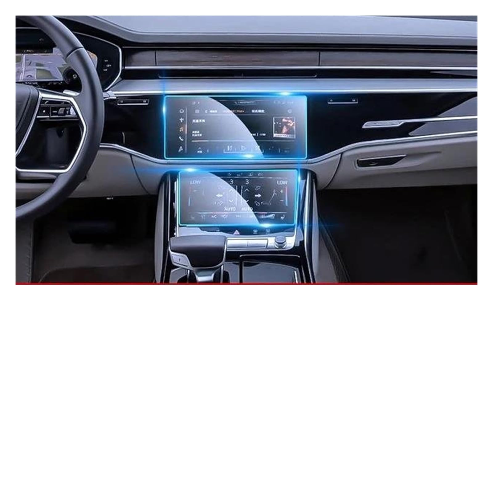 GPS Transparent Displayschutzfolie Für A8 S8 2018-2023 Gehärteter LCD-Bildschirm Glas Schutzfolie GPS-Navigationsbildschirm Anti-Scratch-Folie Autozubehör Schutz Auto Navigation Schutzfolie(2) von Dogkapm