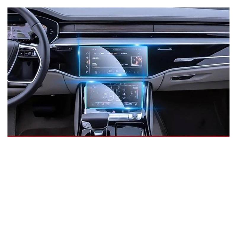 GPS Transparent Displayschutzfolie Für A8 S8 2018-2023 Gehärteter LCD-Bildschirm Glas Schutzfolie GPS-Navigationsbildschirm Anti-Scratch-Folie Autozubehör Schutz Auto Navigation Schutzfolie(2) von Dogkapm