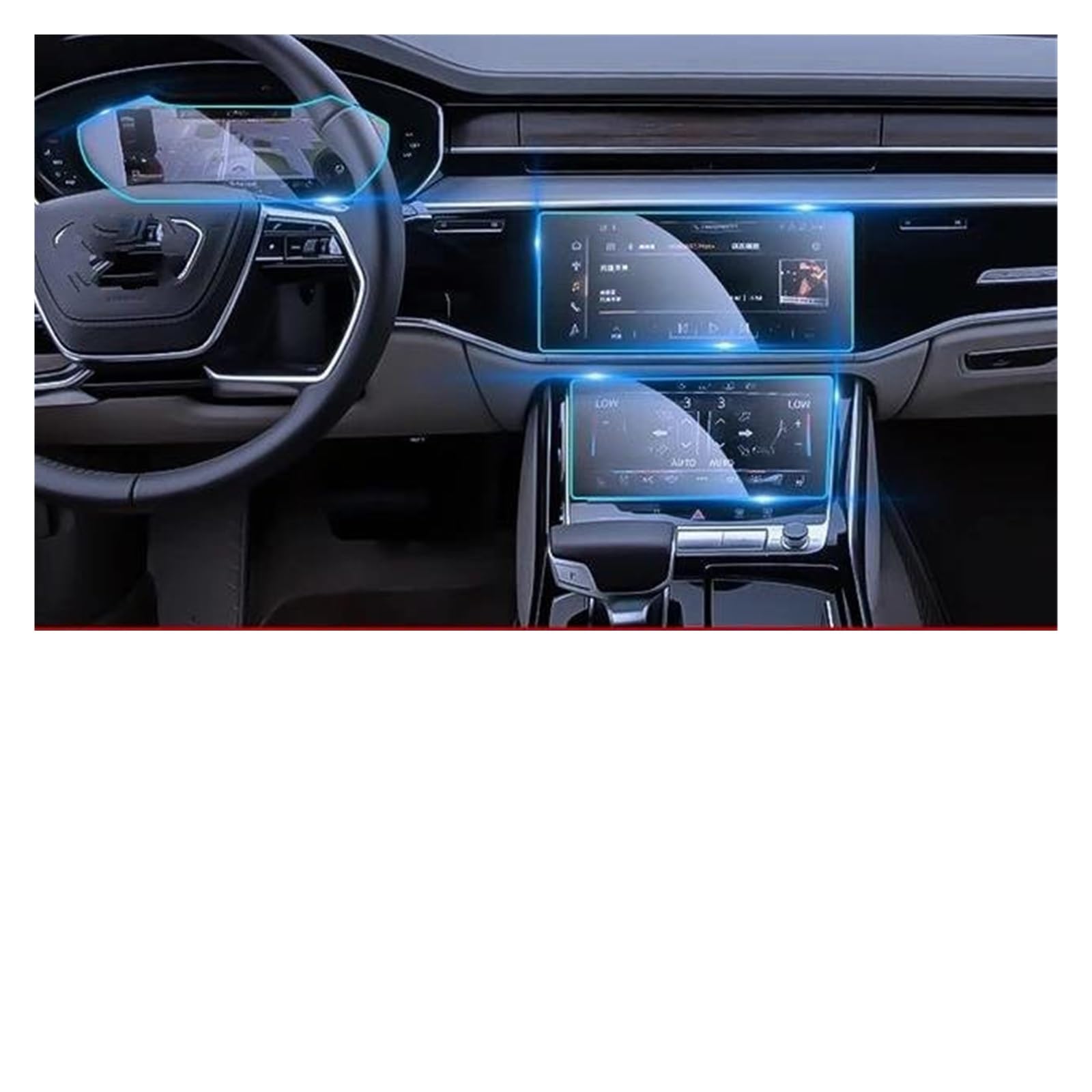 GPS Transparent Displayschutzfolie Für A8 S8 2018-2023 Gehärteter LCD-Bildschirm Glas Schutzfolie GPS-Navigationsbildschirm Anti-Scratch-Folie Autozubehör Schutz Auto Navigation Schutzfolie(3) von Dogkapm