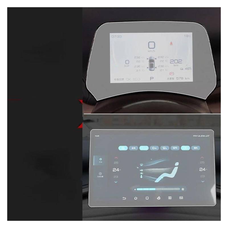 GPS Transparent Displayschutzfolie Für BYD Für Atto 3 Yuan Plus 2022 2023 Auto Interior Center Konsole Transparente TPU Schutz Film Anti-scratc Film Zubehör Auto Navigation Schutzfolie(12.8inch 2pcs) von Dogkapm