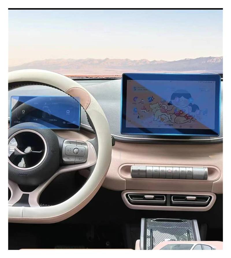 GPS Transparent Displayschutzfolie Für BYD Für Seagull 2022 2023 LCD Auto GPS Navigation Gehärtetem Glas Und Dashboard Screen Film Schutz Auto Navigation Schutzfolie(Dashboard and GPS) von Dogkapm