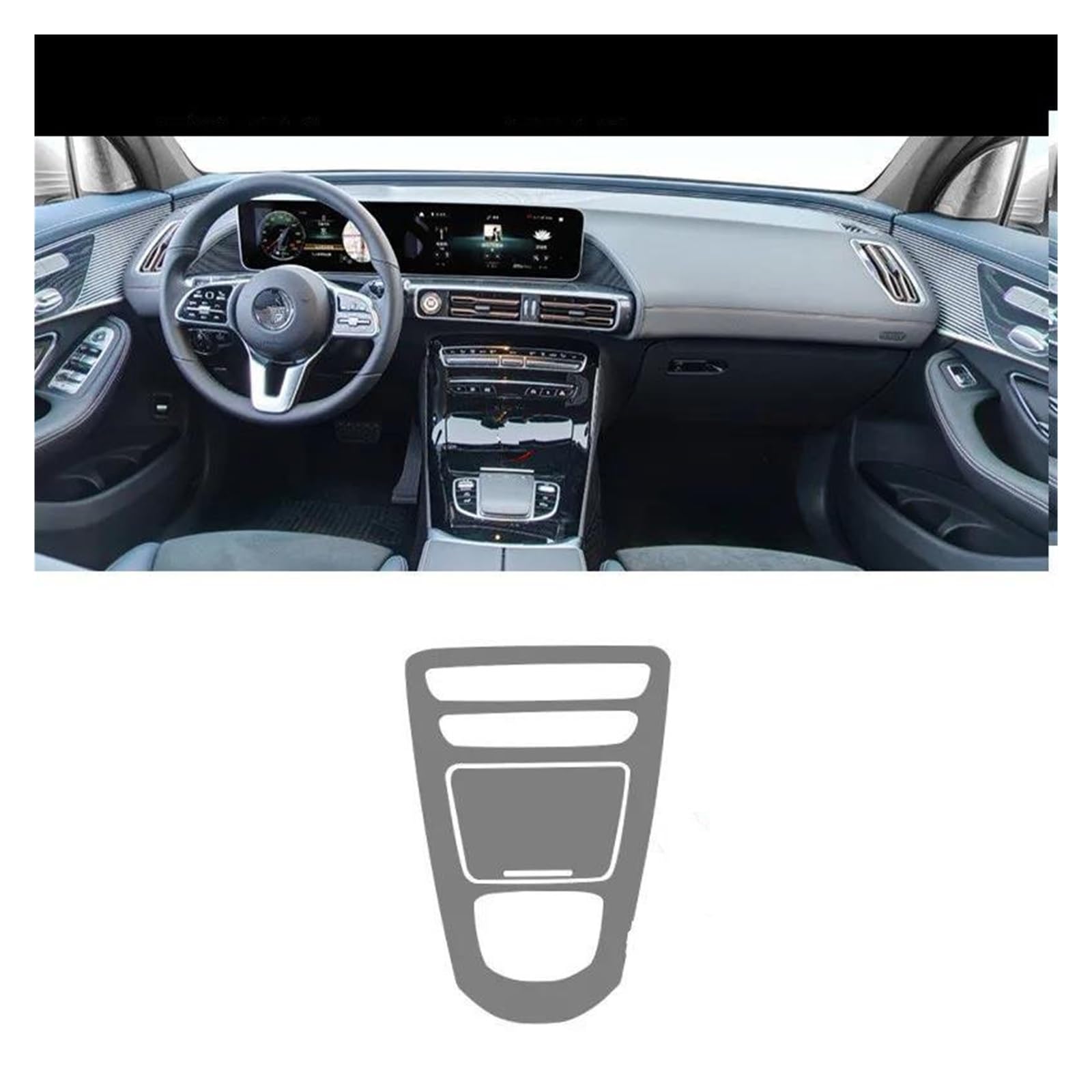 GPS Transparent Displayschutzfolie Für Benz Für EQC Eqc350 400 Auto Innen Aufkleber Center Konsole Air Gear Navigation Dashboard TPU Schutz Film Auto Navigation Schutzfolie(Gear Left Hand Driver) von Dogkapm
