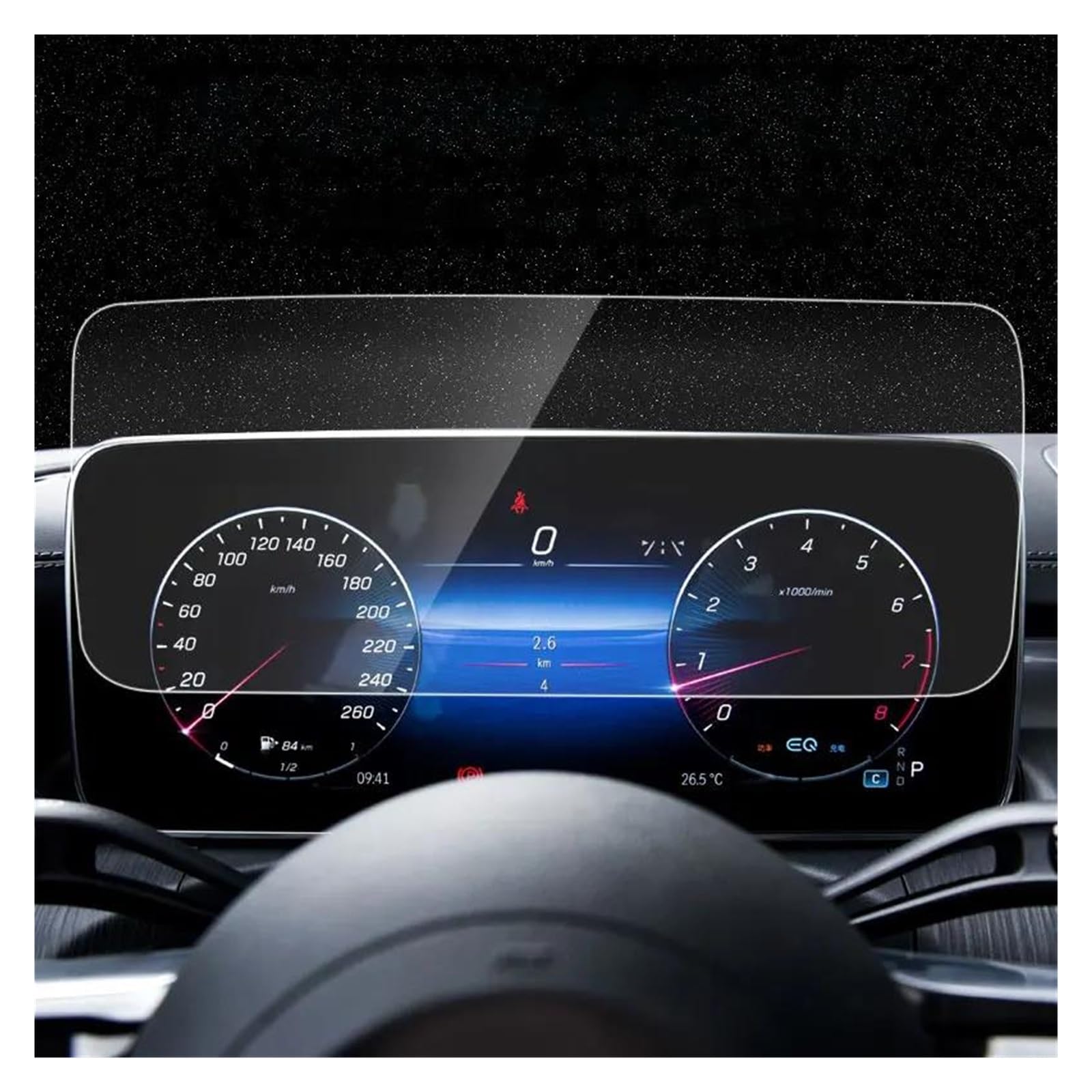 GPS Transparent Displayschutzfolie Für Benz Für EQE 350 2022 Auto GPS Und Instrument Panel LCD Bildschirm Gehärtetem Glas Schutz Film Anti-Scratch Auto Navigation Schutzfolie(Instrument Panel) von Dogkapm