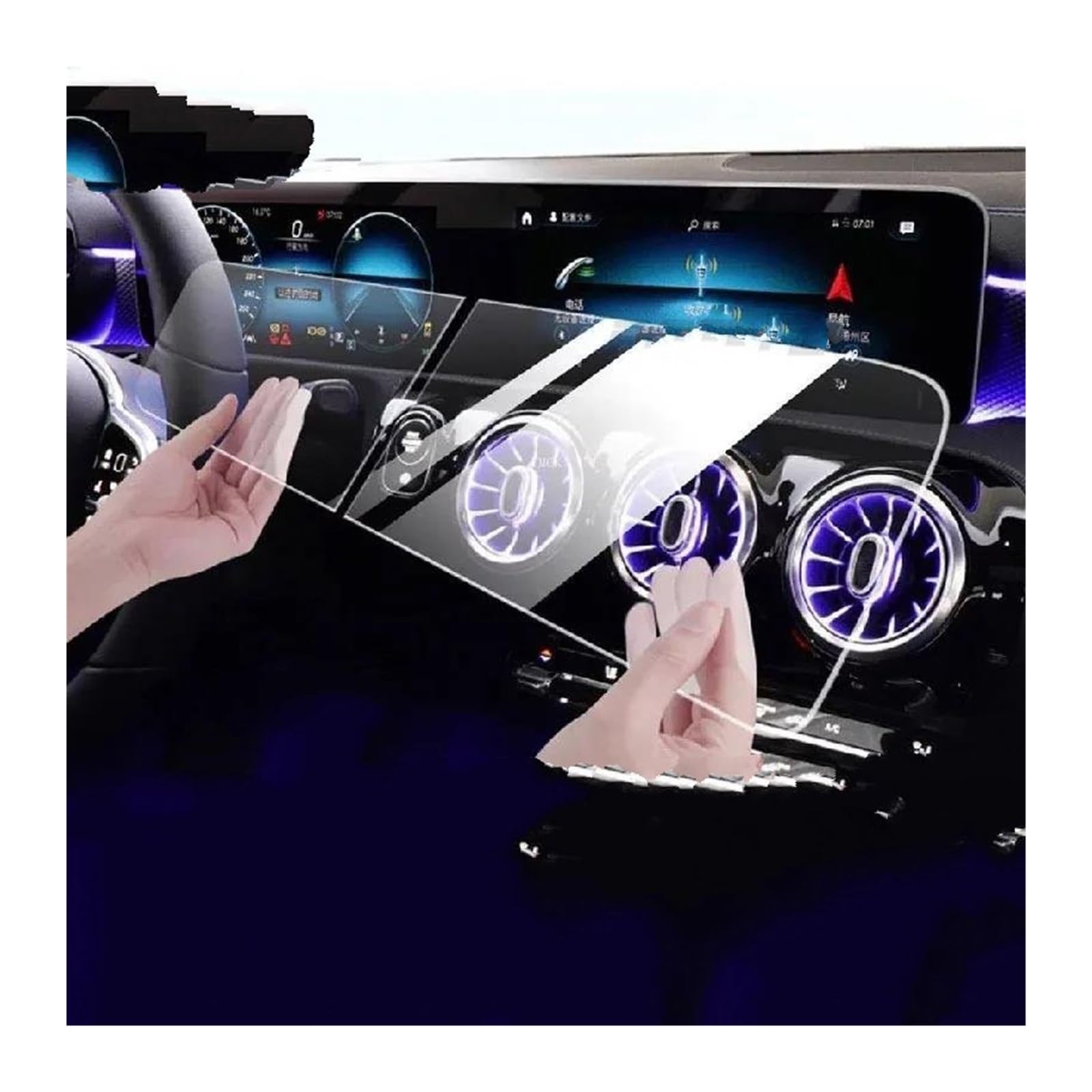 GPS Transparent Displayschutzfolie Für Benz Für G-Klasse 2018-2023 Auto Navigation Gehärtetem Glas Auto Dashboard Screen Protector LCD Display Film Zubehör Auto Navigation Schutzfolie(Tempered glass 1 von Dogkapm
