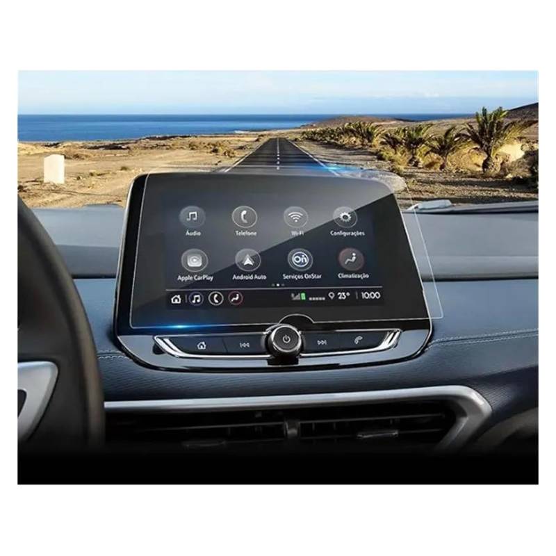 GPS Transparent Displayschutzfolie Für Chevrolet Für Tracker 2020 2021 2022 2023 Auto Infotainment Stereo Radio GPS Navigation Gehärtetem Glas Screen Protector Auto Navigation Schutzfolie von Dogkapm