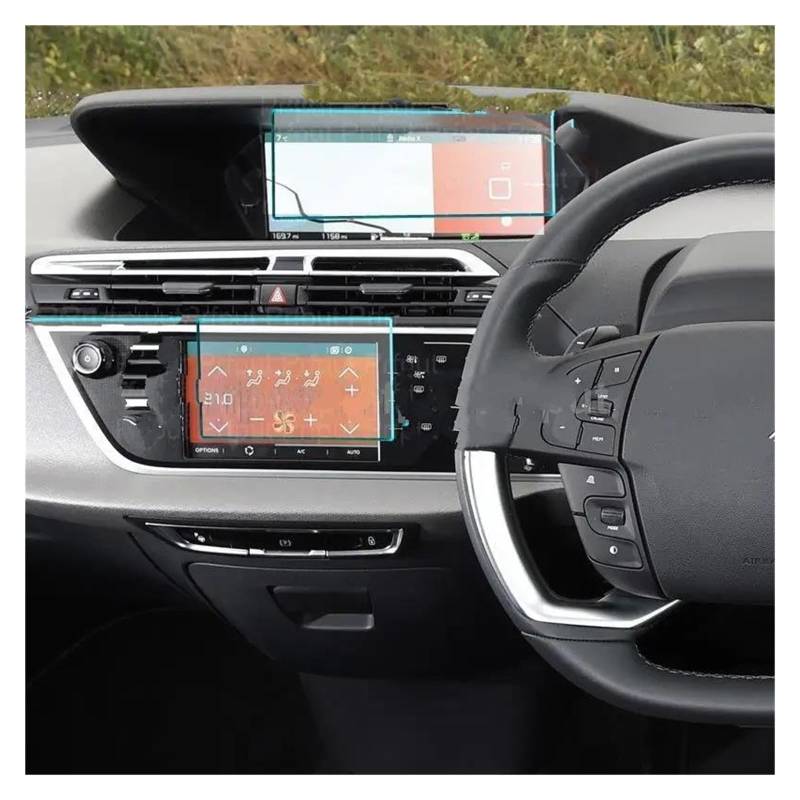 GPS Transparent Displayschutzfolie Für Citroen Für Grand Für C4 Picasso 2016 2017 12 Zoll Auto Infotainment Radio GPS Navigation Gehärtetem Glas Screen Protector Auto Navigation Schutzfolie von Dogkapm