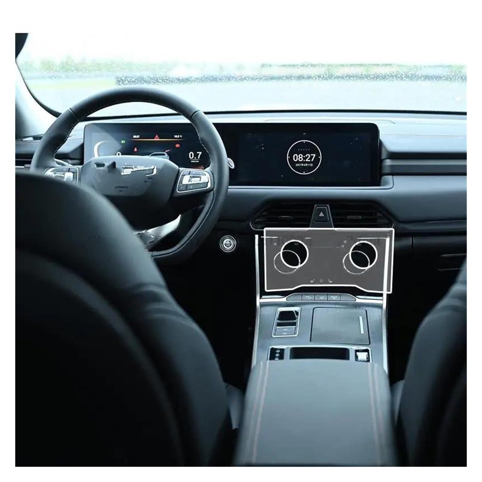 GPS Transparent Displayschutzfolie Für EXEED Für VANTAS VX 2021 Auto Air Coditioner Schutz Innen Zubehör PET Screen Protector Film Auto Navigation Schutzfolie von Dogkapm