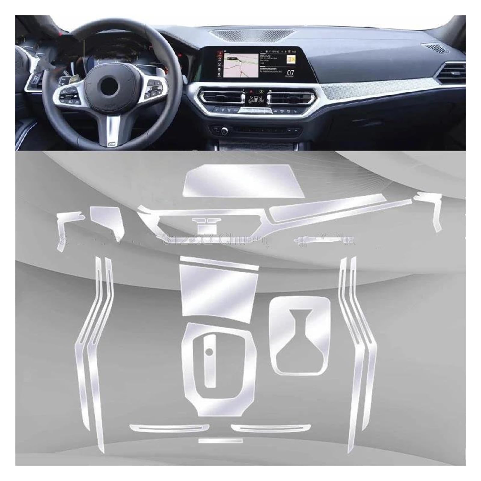 GPS Transparent Displayschutzfolie Für G20 G21 Serie 3 Auto 2019-2022 Auto GPS Navigation Instrument LCD Bildschirm Anti-Scratch Zubehör TPU Schutz Film Auto Navigation Schutzfolie(Style 3 for LHD) von Dogkapm