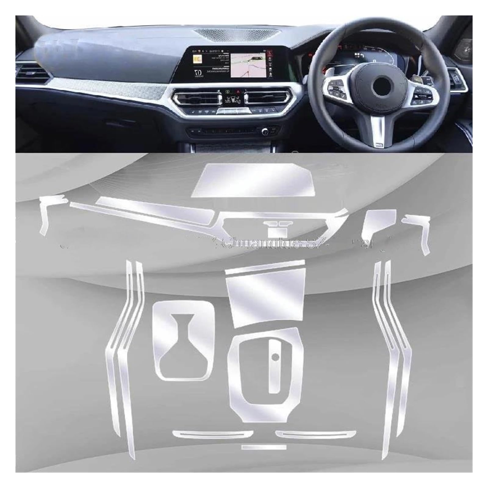 GPS Transparent Displayschutzfolie Für G20 G21 Serie 3 Auto 2019-2022 Auto GPS Navigation Instrument LCD Bildschirm Anti-Scratch Zubehör TPU Schutz Film Auto Navigation Schutzfolie(Style 3 for RHD) von Dogkapm