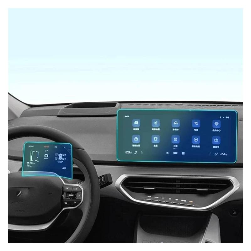 GPS Transparent Displayschutzfolie Für Geely Für Geometrie C 2021 2022 Gps Navigation Bildschirm Dash Board Bildschirm Gehärtetes Glas Schutz Film Auto Innen Zubehör Auto Navigation Schutzfolie(GPS an von Dogkapm
