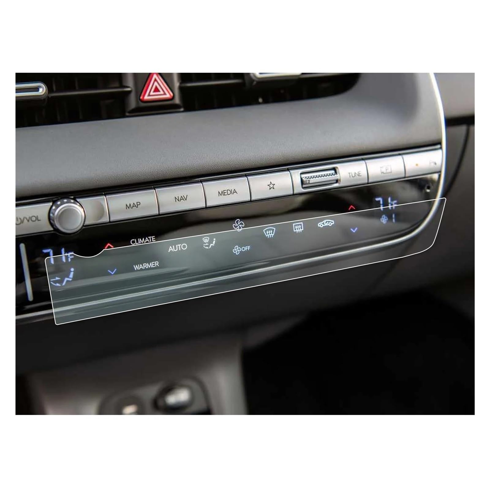 GPS Transparent Displayschutzfolie Für Hyundai Für Ioniq 6 2023 Klimaanlage Display Auto Innen Zubehör Auto Nano Screen Protector Auto Navigation Schutzfolie von Dogkapm