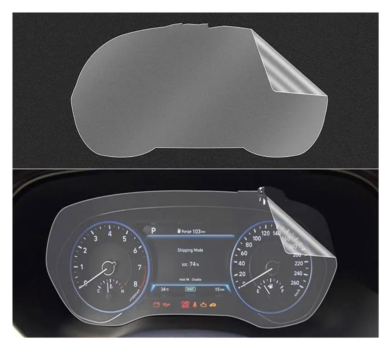 GPS Transparent Displayschutzfolie Für Hyundai Für Palisade 2020 2021 12,3 Zoll Auto Dashboard LCD Instrument Display Schutz TPU Film Screen Protector Auto Navigation Schutzfolie von Dogkapm