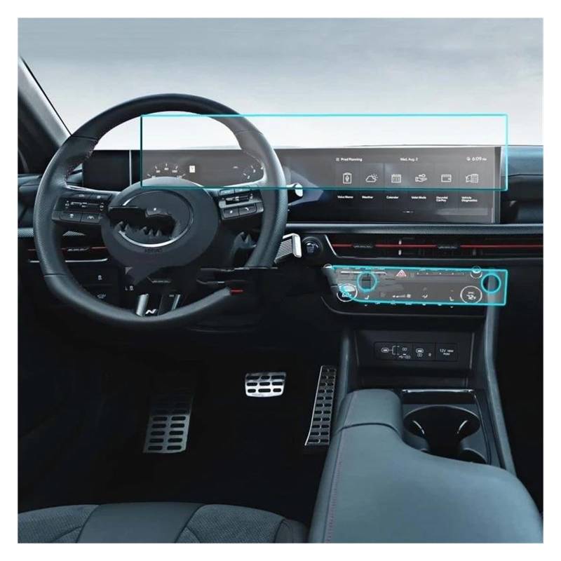 GPS Transparent Displayschutzfolie Für Hyundai Für Sonata 2024 Auto Infotainment Radio GPS Navigation Display Schutz Film Innen TPU Screen Protector Auto Navigation Schutzfolie von Dogkapm