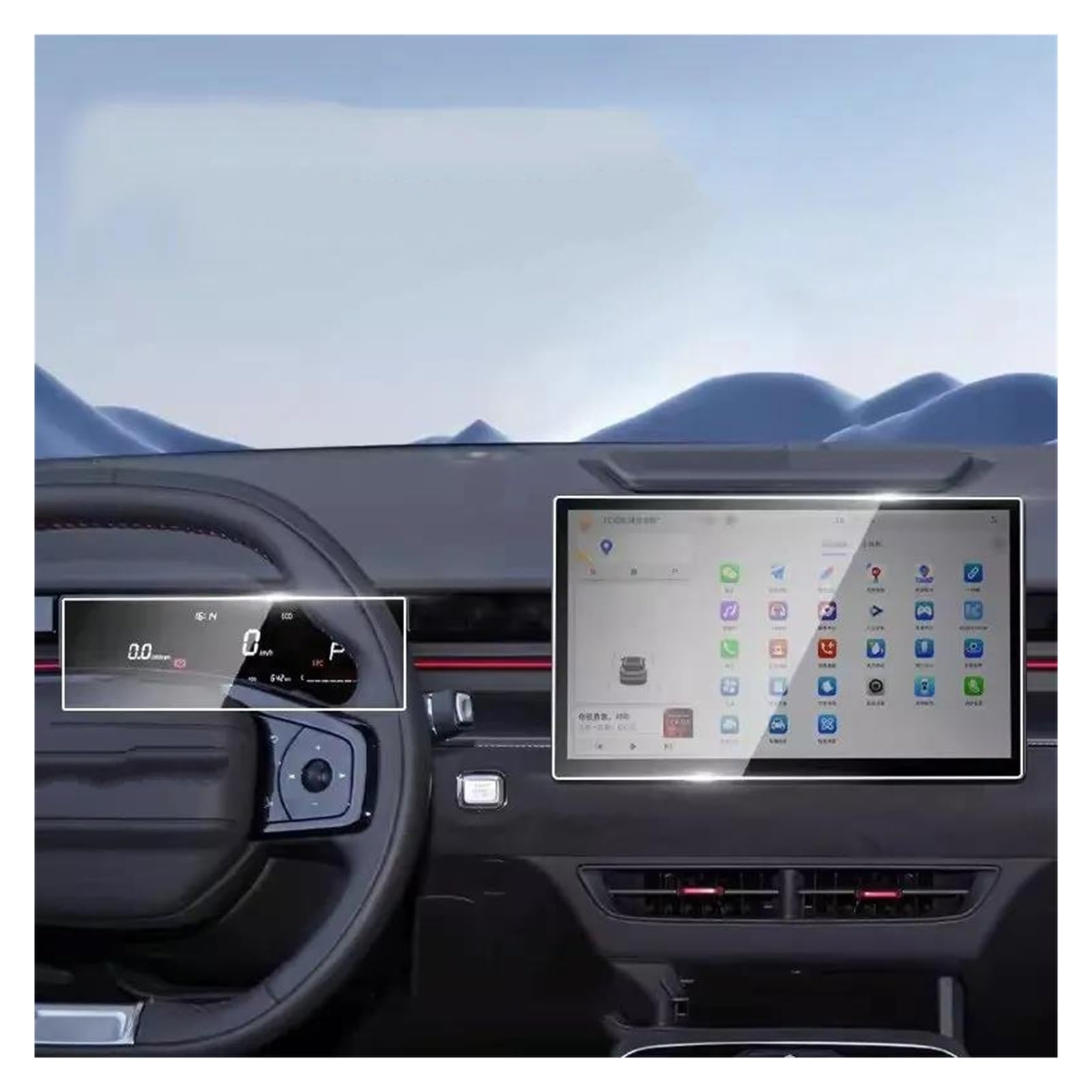 GPS Transparent Displayschutzfolie Für Jetour Für Dashing 2022 2023 12,8 Zoll Auto GPS Navigation Center Touch Display Und Dashboard Gehärtetem Glas Screen Protector Film Auto Navigation Schutzfolie(G von Dogkapm