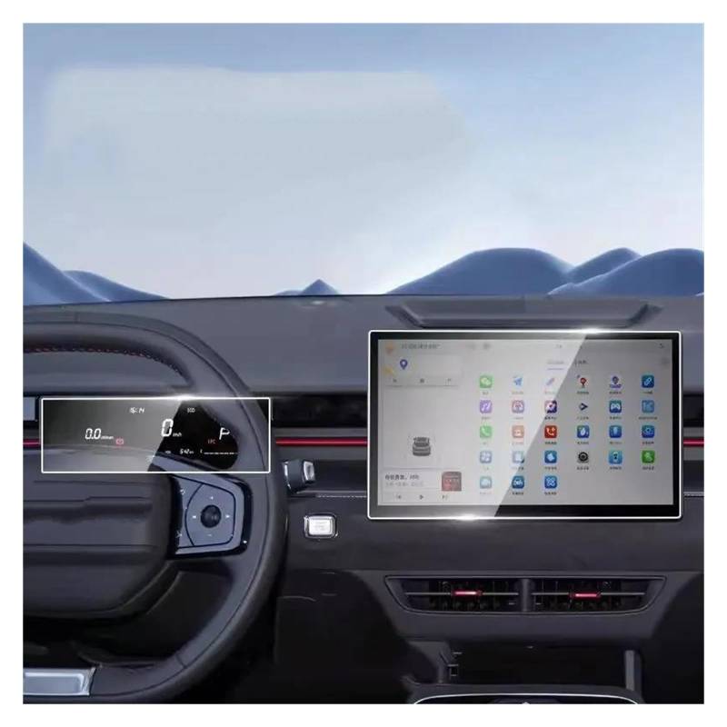 GPS Transparent Displayschutzfolie Für Jetour Für Dashing 2022 2023 12,8 Zoll Auto GPS Navigation Center Touch Display Und Dashboard Gehärtetem Glas Screen Protector Film Auto Navigation Schutzfolie(G von Dogkapm
