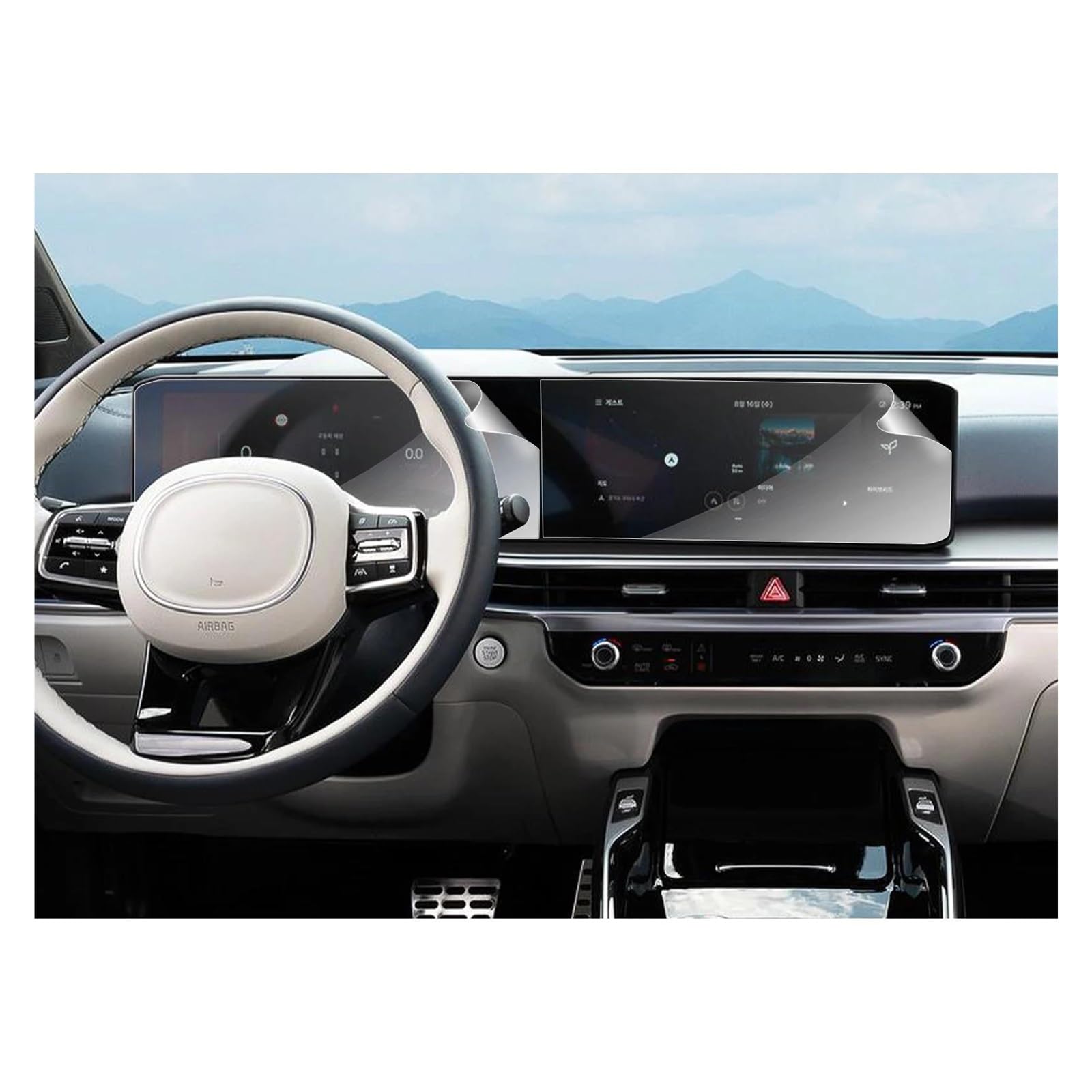 GPS Transparent Displayschutzfolie Für Kia Für Sorento 2024 Auto Multimedia Radio Display Auto Innen Zubehör Nano Screen Protector Auto Navigation Schutzfolie(4 Pcs) von Dogkapm