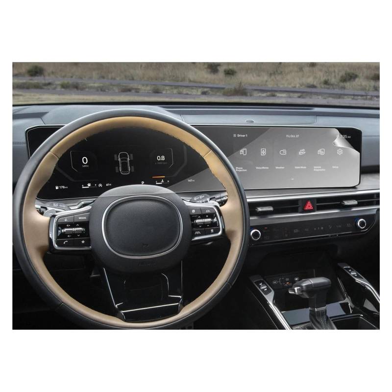 GPS Transparent Displayschutzfolie Für Kia Für Sorento 2024 Auto Multimedia Radio Display Auto Innen Zubehör Nano Screen Protector Auto Navigation Schutzfolie(Full Screen) von Dogkapm